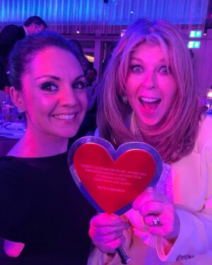 Laura Tobin Instagram - ❤️ Big love for @kategarraway 

👏 The first standing ovation of the evening.

Receiving @varietygb silver heart award for outstanding contribution to broadcasting earlier this week-Very well deserved.

🥰I was soooo proud to be there to support her with @benshephardofficial (who gave her the award) She still doesn’t realise how bloody amazing she is 🤩

A wonderful evening hosted by @noholdenback & chair @jonathanshalit @intertalentgroup 

🥈 ❤️ winners included Bradley Walsh, @rochellehumes @sheridansmithster @j_corden @kellyhoppen @joancollinsdbe @abbeyclancy @officiallymaitlis clap with wine by @kylieminogue @garybarlowwines 

An incredible evening raising lots of money for disabled & disadvantaged children & younge people in the UK. 

And a fantastic end of awards performance by @mralfieboe

Always great to say hi to @thespeakmans

And lovely to see Jon Sopel who was co presenting with @officiallymaitlis for my first ever live TV forecast at the BBC around 16 years ago! 

#TimeFlies #awards