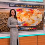 Laura Tobin Instagram - 🌍 🌡️ 2023 was the hottest year on record Beating the previous warmest by 0.17°C in 2016, that might not sound like much but it’s the equivalent as Usain Bolt breaking 100m record by severa 10’s of a second rather then a few 100’s. “2023 has been called an exceptional year with climate records tumbling like dominoes.” 2023 was 1.48°C warmer than the pre-industrial level, very close to the 1.5°C limit, this doesn’t mean we have surpassed the limit set by the paris agreement but it sets a dire precedence. 2023 marks the first time on record that every day within a year exceeded 1°C above the pre-industrial level. Close to 50% of days were more than 1.5°C warmer than the that level. WHY? Carbon dioxide and Methane continued to rise, both their highest ever recorded from the emission we put into the atmosphere And Unprecedented high ocean temperatures were a driver for the record warm year, and some will say that’s due to El Nino but the report says that while it was a contributing factor the main long-term factor is the continuing increase in concentrations of greenhouse gases The impacts-A large number of extreme events were recorded across the globe, including heatwaves, floods, droughts and wildfires. Canada wild fires turned NYC skyline orange and Lybia floods caused 4,000 people died and were made 50x more likely due to climate change We add another line on the climate stripes, red is warm and this is the reddest stripe to date-for the hottest year ever recorded and likely the hottest in at least the last 100,000 years! 2024 likely to be even warmer, which is why it’s so important to reduce our emissions to limit warming. The decision we make now will mean the difference between this being rare in the future for my daughter and her generation or being the norm when she is my age.