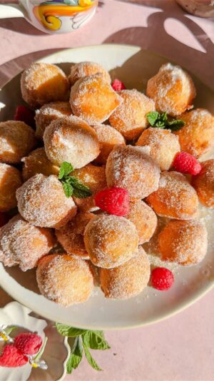 Laura Vitale Instagram - Buongiorno!!!! Here’s your reminder you can make a batch of my lemon yogurt zeppole in minutes, perfect for a morning breakfast treat or last minute nibble after dinner. They are so good, irresistible and easier than anything else you’d feel like making on a weekend morning ☺️ recipe on my site, just search for Yogurt Zeppole, I’ll also link it in stories for ya! ❤️ happy weekend babes!