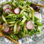 Laura Vitale Instagram - So unbelievably easy and sooooooo delicious!!!!! For the dressing I used the following: 1/2 cup Greek yogurt 1/4 cup dill (loosely packed) 1/4 cup of Parsley (loosely packed) Clove of garlic Juice of 1 lemon 2tbsp of Extra Virgin olive oil Salt to taste Veggies used: 1/2 bunch of asparagus Handful of sugar snaps Radishes Scallions Baby green and red leaf lettuce Dill and parsley Extra virgin olive oil Lemon juice Parsley