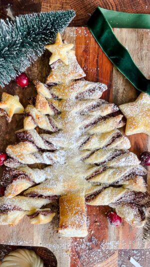 Laura Vitale Instagram - Gotta love a fun one for the holidays! Puff pastry, Nutella , shape and bake as seen here at 375 for 20ish minutes and it is perfect 😍