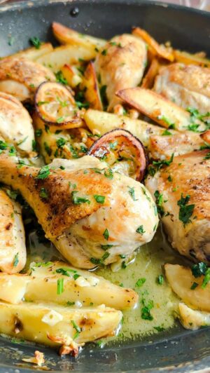 Laura Vitale Instagram - The BESTTTTT Lemon garlic roasted chicken and potatoes EVERRRR!! Run to Laura in the kitchen to watch the full video and grab the recipe!