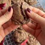 Laura Vitale Instagram – These should come with a warning that says “warning, you won’t be able to stop eating them” they are sensational I tell you!! To make the dough in advance, scoop out onto a baking sheet and freeze, when ready to bake, allow them to come to room temperature for about 30 minutes then add 2 minutes of baking time to your total time (should be 10 minutes ) and they are perfect! I have not used a hot chocolate replacement so can’t advise on that. 

Yields about 4 dozen
1 cup of unsalted butter, softened at room temp 
1/2 cup of brown sugar
1/2 cup of granulated sugar 
2 eggs
2 tsp of vanilla
3 cups of all purpose flour
1 tsp of baking soda
1/2 tsp of salt
4 packs of Swiss miss hot chocolate (the milk chocolate)
2 tbsp of instant vanilla pudding mix 
1 cup of mallow bits 
1 cup of semisweet chocolate chips 
2/3 cup of chopped (well chopped) semisweet chocolate bar, I use giardelli brand 

Scoop with a cookie scoop and bake on a parchment paper lined baking sheet at 375 for 8 minutes on the lower third and upper third of your oven!