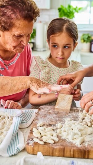 Laura Vitale Instagram - This was my why, my reason and purpose behind At My Italian Table. To pass on her legacy, to watch my little girl make gnocchi for the first time with my nonna (this truly was the first time) and we captured it to share it with you because this moment is a moment I never want to forget! The same hands that stood on top of mine as I learned to roll them, the same woman who would make so many batches and big pots of sauce with bracioletti to serve them with to feed pretty much the whole neighborhood, all these moments are in my book. This is just a tiny sliver of how much heart and soul this book has, and if you give me the honor of allowing me into your home and kitchen, I’ll help you live your BEST Italian life one bite at a time! You can pre order it now, and it would mean the world to me! Link in bio and stories! Both recipes for the gnocchi and bracioletti are in the book of course, it was the first recipe I ever learned to cook and first recipe that when In the book (it was a no brainer honestly 🥹) I just can’t wait for you to get it ❤️❤️

Photography by the incredibly talented @laurenvolo (a goddess honestly ❤️)
@clarksonpotter  best ever team!