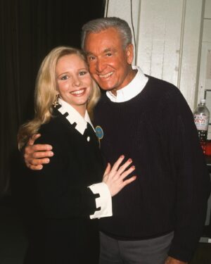 Lauralee Bell Instagram - Growing up in our apartment in Chicago either soaps were on our tv or game shows! Every single day Bob Barker would be “in our living room” and The Price is Right was the lead in to #YR! 
After we moved to LA, seeing Bob walk down the hall to The Price is Right studio across from our sets was always very exciting!
Then, as a game show junkie, to have played Price is Right vs #YR on Family Feud was a game show fan overload moment for me! I believe this picture was from that day! Bob will be missed and we will alway remember his love for animals! #helpcontrolthepetpopulation 
#haveyourpetsspayedorneutered @cbstv #bobbarker