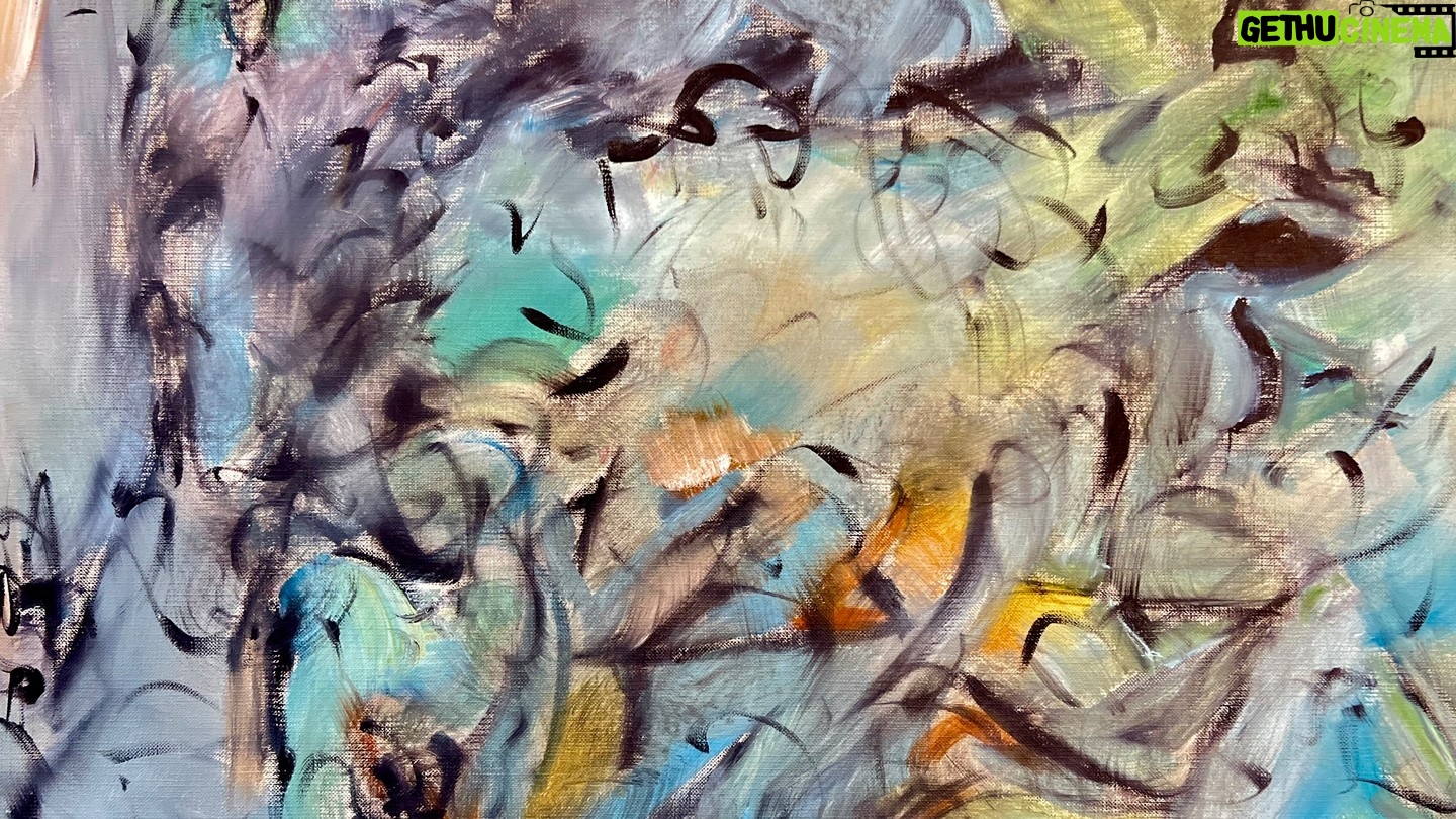 Laurel Holloman Instagram - Splitting Words, 16 by 20 inches, oil on paper...... See You November 24th @fiabarcelona @museumaritim contact @claudinegilgallery for sales