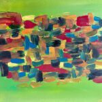 Laurel Holloman Instagram - Green,Blue and Orange study for mural 9 by 12 inch oil and pastel on paper @fiabarcelona @museumaritim @claudinegilgallery @artsy