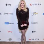 Lauren Ash Instagram - Saturday night I celebrated the #emmys with the @mptf night before party! (Shout out to our own pre-party at @surrules IYKYK) Hair @guiniushair Makeup @aaronpaulbeauty Dress @itsnbd Shoes @jessicasimpson Earrings @ettika Clutch vintage Check out slide 3 for a mini #Superstore reunion and slide 8 for the latest in the #hotnesshotmess series