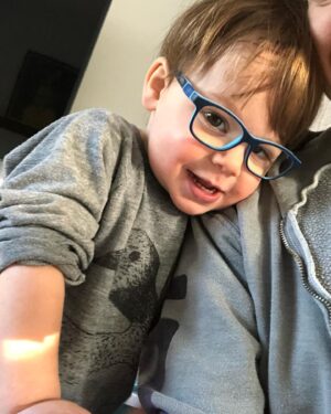 Lauren Collins Instagram - Tips for toddlers wearing glasses if you’ve got ‘em! A few months ago we realized Charlie’s left eye wasn’t aligning properly. After confirming he has strabismus (lazy eye!) I was shocked to find out he would need to start wearing glasses immediately ALL THE TIME. Like… how was that going to work? He won’t even wear pants most of the time. One week in and he’s already a pro. I’m constantly amazed by how adaptable these little ones are. It’s gonna be a long road ahead of patching and possible surgery but I’m so proud of our little Charlie Lipnicki. 

“Did you know the human head weighs eight pounds?” ❤️❤️❤️