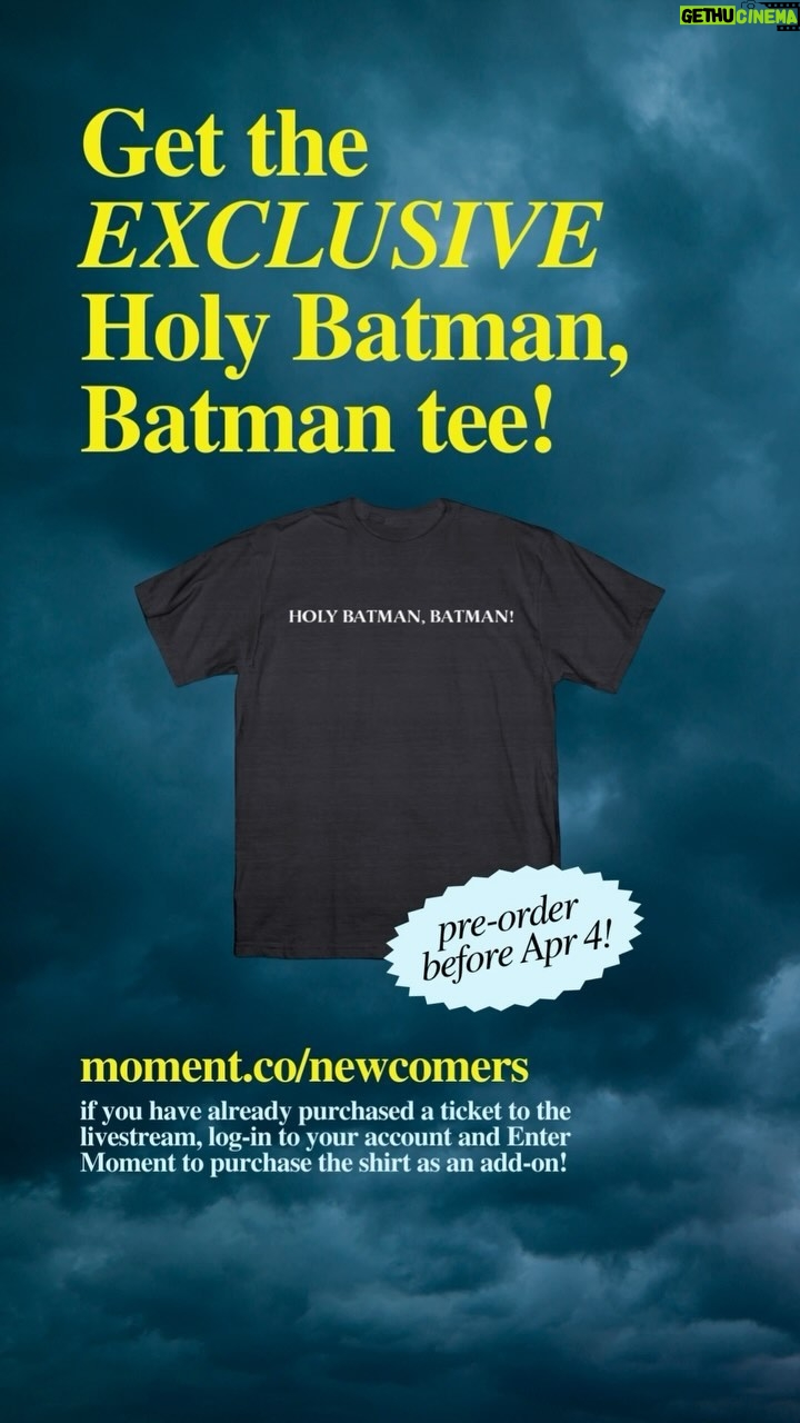 Lauren Lapkus Instagram - Holy livestream exclusive t-shirt, Batman!! 🤓 Get our first ever piece of Newcomers merch! Only available when you buy tickets to the March 28 finale livestream at moment.co/newcomers!