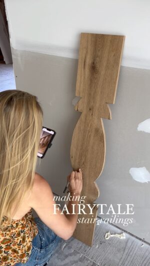 Lauren Liess Instagram - Finally getting into the details over at the Meadow!!! I fell in love with the stair railings in an old Northern Italian house and want to do similar ones at our place! It’s the curvy details I love most (not so shocking if you’ve seen my textiles/ furniture designs) and so I want to add a little more swirl/ magic to these babies. (They’re also getting much narrower)