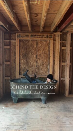 Lauren Liess Instagram - This is for the people who want to know about the knitty gritty line of thinking/ logic that goes into design! 🛁 I’m answering all the questions left in the comment section of my last post to come to a final bathtub decision (facing the views or sideways) and we’ve got it up on our you t u  be  ch ann el right now! Thanks so much to everyone who weighed in/ asked questions etc.! (Ps- I tried uploading the whole video here but IG is now capped at 90 seconds 😭)