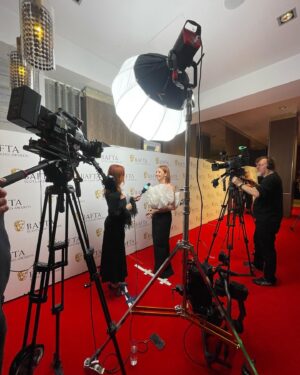 Lauren Lyle Instagram - 3 planes and a nightshoot later and she made it to the @baftascotland awards. Thank you so much @bafta for having me! An absolutely gorgeous night and honour presenting Best Actor with my partner in crime (fighting) @chrisapjenks.
Thank you to @studiocanal for letting me get on a flight 3 hours after we finished the final scene of a movie in the Dominican Republic. 
And the army @hollyevawhite @sarahillmakeup @nafsalon @clarepearsonhair for literally painting on the energy. 
Magic always to stand with my @outlander_starz family, for our #VIGIL gang on the wins, and beaming to see new friends and magicians @jack.lowden @zucchiniboobeenee shine. V proud of Scotland.