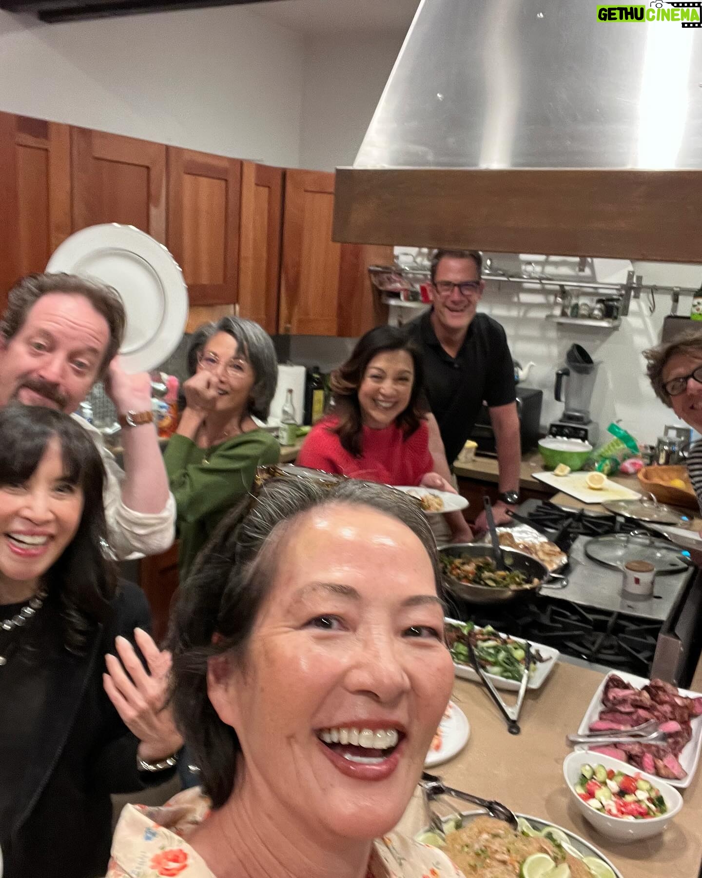 Lauren Tom Instagram - #HappyHolidays from the #joyluckclub gals! 30 years ago we were lucky enough to film the movie version of this iconic book that meant so much to the Asian community. @amytanwriter ‘s beautiful book was one of the first to share Asian stories, and became a huge best seller. I will always cherish the experience I had being part of the film, (it remains one of the highlights of my life and career) and the decades long friendships I made. Last weekend, my husband and I hosted a dinner ( he did ALL the cooking!) to celebrate the Holidays. I just love how all of our husbands get along so well! The last slide features a citrus cheesecake pie made by @chao_time , and Ube Mochi made by @thetamlyntomita —both incredibly delicious!! Thanks to my older son, Oliver, for taking the photos and video!