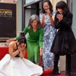Lauren Tom Instagram – It’s not often that a person gets to express themselves and honor someone they love publicly. I, along with my #joyluckclub sisters, had that opportunity a few days ago by celebrating with @mingna_wen as she received her 🌟 on the #hollywoodwalkoffame ! I couldn’t be more proud of my friend, the multitalented, #disneylegend phenom that is @mingna_wen 
The last photo depicts the giddy feeling I had all day. Congratulations, Ming!