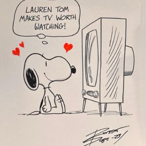 Lauren Tom Instagram - Many thanks to @chattcomiccon and @celebworx for a wonderful weekend seeing old friends like, @jatactor, @thejohndimaggio, @girlmacfarlane, @tarasandsvo, and @billywestpodcast,
spending time with fans and marveling at their cosplay, and raising money for @homeboyindustries to boot! We raised $180 for this wonderful organization!
Here are some highlights: 
I was gifted an amazing hand drawn Snoopy by @robert.w.pope who is one of only 3 people officially illustrating the PEANUTS gang! I am a giant Snoopy fan so this is going up on my wall immediately!
I also got to meet and pet a real wolf dog and gorgeous, soft owl with @wildefellwolves.
Thanks to all who came out!!
❤️❤️❤️
