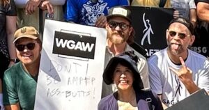 Lauren Tom Instagram - Amazing day on the picket line with my #spn family in support of the #sag and #wgastrike Many thanks to our creator, @erickripke1 , for organizing, gathering, and throwing a party for us afterward! Thanks also to #jensonackles for the burgers and pie!! 😂 #strongertogether #solidarity