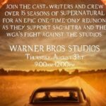 Lauren Tom Instagram – Amazing day on the picket line with my #spn family in support of the #sag and #wgastrike Many thanks to our creator, @erickripke1 , for organizing, gathering, and throwing a party for us afterward! Thanks also to #jensonackles for the burgers and pie!! 😂 #strongertogether #solidarity