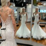 Lauren Williams Instagram – 8 days left until our wedding…… this was my #2 pick….. this dress had me trippin out so bad lol
I knew the dress I ended up choosing was THE ONE, but this dress pulled on about 49% of my heartstrings 😅

Honestly I probably could have bought 5 wedding dresses that I tried on but….. I can’t wait for everyone to see the one I did end up choosing for our special day 🥰