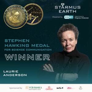 Laurie Anderson Instagram - Receiving the Stephen Hawking Medal is an honor I hope one day to be worthy of. Many thanks to Starmus for creating this medal that celebrates both art and science- that is- that celebrates awareness itself. I'm overwhelmed by gratitude to all my teachers who taught me about art, music, the natural world, and love.