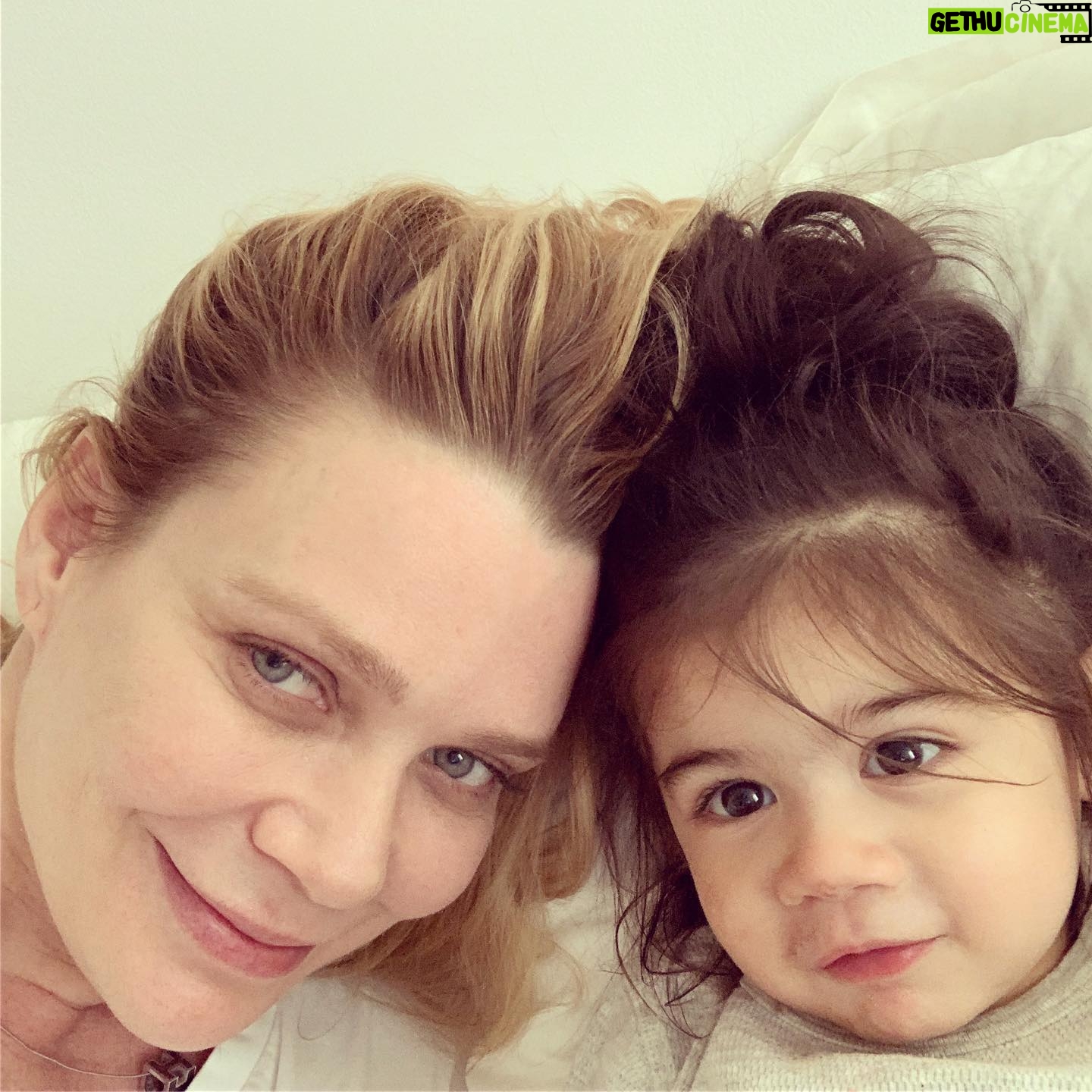 Laurie Holden - 8.5K Likes - We are watching Winnie The Poo today in bed:) #auntie #emilia #happygirls