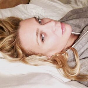 Laurie Holden Instagram - happy and fried 
#nofilter #press #pyewacket #bedheaven