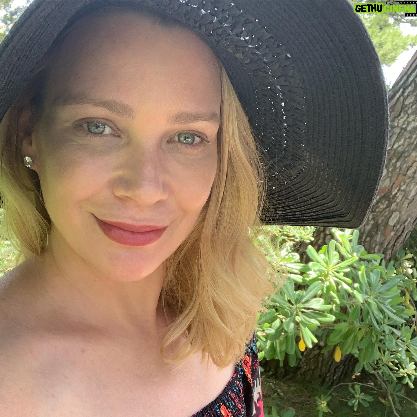 Laurie Holden - 9.5K Likes - Bonjour! #hotelducapedenroc #vacation #france photo credit- @isabel.thomas_