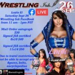 Layla El Instagram - My Virtual signing on Saturday, September 26th 11-1 pst with @wrestlingink There will be auctions for My worn gear. So wherever you are around the world it will be nice to see you! I've missed you all. Presales will be available at www.wrestling-ink.weebly.com