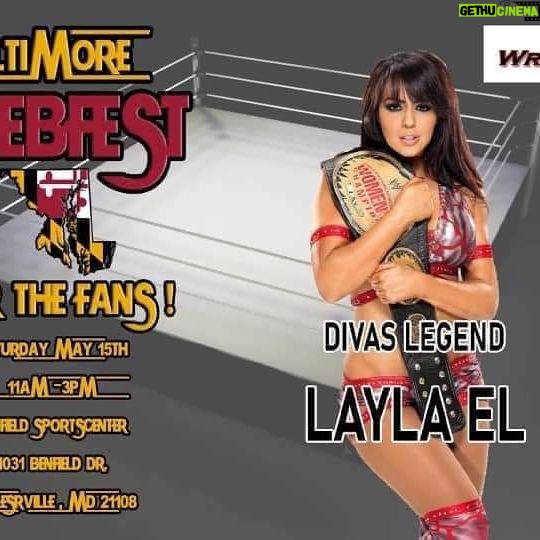 Layla El Instagram - Truly excited for my first appearance at Baltimore Celebfest on May 15th with @wrestlingink come on over Iād love to meet you. Presales are available see link below. š https://wrestling-ink.weebly.com/celebfest-may-15.html