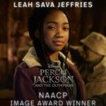 Leah Sava Jeffries Instagram - I feel so blessed & grateful 💙🙏🏾 dreams do come true thank you everyone again #naacpimageawards #naacpimageawardswinner #percyjacksonandtheolympians #annabethchase
