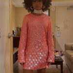 Leah Sava Jeffries Instagram - lol ik i’m late but here’s pre-oscars. dress: thank you to for my dress: @loveshackfancy makeup: @beautybyberenz