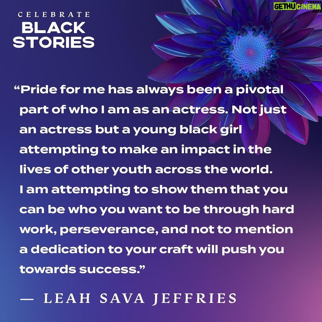 Leah Sava Jeffries Instagram - “Pride for me has always been a pivotal part of who I am as an actress. Not just as an actress but as a young black girl attempting to make an impact in the lives of other youth across the world. I am attempting to show them that you can be who you want to be through hard work, perseverance, and not to mention a dedication to your craft that will push you towards success. I am proud of my black heritage as I celebrate our very impact on society though our culture, our fashion, our beauty. I stand strong during Black History Month – proud to be a part of the celebration.” — Leah Sava Jeffries (Percy Jackson and the Olympians) #BlackStoriesAlways 💜 #PercyJackson #20thTV