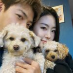 Lee Sang-hwa Instagram - 내 생일 축하기념 가족사진🐶❤️ 강남이 강북이 리아 이뽀뽀☺️ #행복한우리집 #케익먹을꼬야