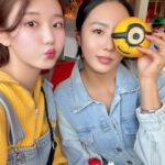 Lee Sang-hwa Instagram - USJ🇯🇵🇰🇷🧡 with niece 김스카이랑 그리고 강나미두 #슈퍼마리오 #루이지 #미니언즈