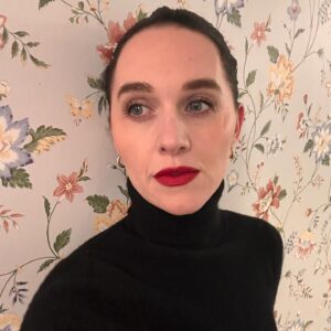 Lena Hall Instagram - Ready for a pre-Christmas dinner night. I went for a little classic french vibe. What do you think? Should I lose the turtleneck? Also, lipstick is by Lisa Eldridge and it’s called Velvet Ribbon.