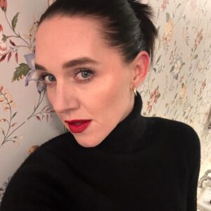 Lena Hall Instagram - Ready for a pre-Christmas dinner night. I went for a little classic french vibe. What do you think? Should I lose the turtleneck? Also, lipstick is by Lisa Eldridge and it’s called Velvet Ribbon.