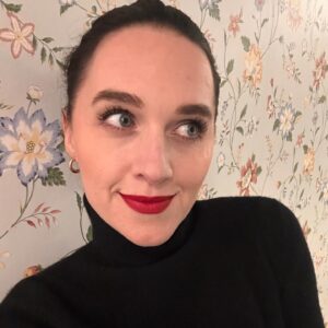 Lena Hall Instagram - Ready for a pre-Christmas dinner night. I went for a little classic french vibe. What do you think? Should I lose the turtleneck? Also, lipstick is by Lisa Eldridge and it’s called Velvet Ribbon.