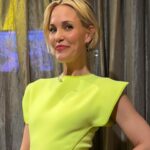 Leslie Bibb Instagram - neon dreams...at @theviewabc...thanks for making room for me at the table to talk @palmroyaletv @appletv...