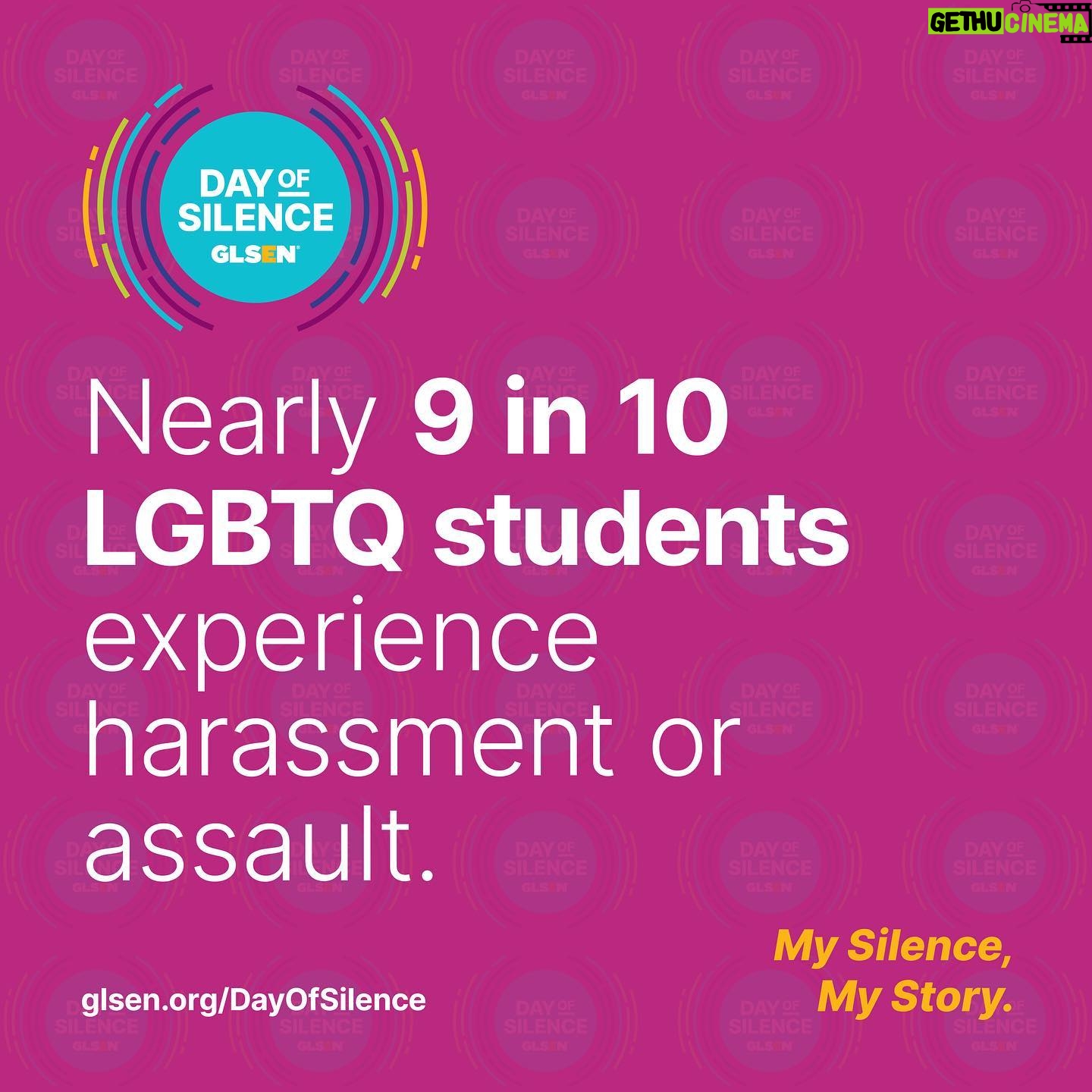 Leslie Grossman Instagram - Join me in solidarity with tens and thousands of students around the world as we protest the erasure and silencing of LGBTQ students on April 23, during @glsen #DayOfSilence. You can check out resources, and participate virtually and in-person, by visiting glsen.org/DayOfSilence. Together, we’ll #BreakTheSilence, and make schools a more inclusive and safer place for LGBTQ students.