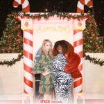 Leslie Grossman Instagram - Things got festive last night to celebrate SANTA INC streaming today on @hbomax Always love getting the chance to see angel person @gabby3shabby who is hilarious in it and thanks to @itgirltheory for being the best date now go watch it but not with little kids because it’s dirty 🎅🏼🎄also I love my dress it has tigers on it🐅