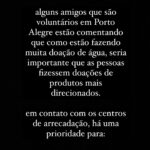 Letrux Instagram - Continuem doando água também, claro, mas quem puder fazer doações mais específicas, estão precisando. Toda a rede de agências dos Correios nas regiões nordeste, sudeste e sul, está recebendo doações. Bora lá ❤️‍🩹 @amrigsoficial está recebendo doações de insumos médicos e medicamentos. é isso, força pra geral ⚡️