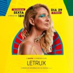Letrux Instagram - A carioca @leticialetrux estreia na Gare na sexta, 29, com o show “Letrux como Mulher Girafa”. Atenção! O acesso será por meio da campanha Ingresso Solidário. Serão distribuídos 1.500 ingressos gratuitos pela plataforma Sympla e outras 500 pessoas poderão entrar no dia por ordem de chegada. Para validar sua entrada, não esqueça de trazer 1 kg de alimento não perecível (exceto sal). As doações serão feitas para o programa do @governodoceara "Ceará Sem Fome", que leva comida à mesa de cearenses em situação de extrema pobreza. Os ingressos antecipados serão disponibilizados em dois lotes de 750 unidades: o primeiro, no dia 21.03 (quinta-feira), a partir das 11h; e o segundo, no dia 26.03 (terça-feira), também a partir das 11h. Somente 01 por CPF. Quando estiver liberado, eu publico o link nos stories, tá? Fique de olho que, aos poucos, vou soltar a programação completa por aqui. Há dois anos a gente combina 🤍 #pratodomundover Descrição em texto alternativo. 〰 A Estação das Artes é um equipamento da Secretaria da Cultura do Estado do Ceará, gerido em parceria com o Instituto Mirante. #EstacaodasArtes #SecultCE #GovernodoCeará #InstitutoMirante #agentecombina