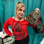 Leva Bates Instagram - Shortly before our dope Tales from the Road panel, @wrestlingleva decided to strike a pose with the @topropebelts King of Wrestling Comics title at @galaxyconoklahomacity #latergram