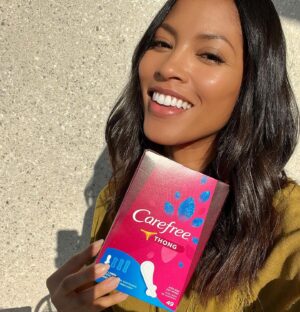 Lex Scott Davis Instagram - Let’s get personal: Stayfree pads have been my go-to for all things period & postpartum related. But Ladies, have you ever used or needed a thong liner? With them, I'm prepared for any surprises and yet comfortable while on the go! Carefree's liners keep me secure and #ReadyForAnything 💪🏽💕 @getcarefree