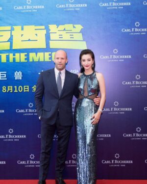 Li Bingbing Instagram - The Meg premiere with Jason on red carpet. So glad to see you in Beijing and I can’t wait for the premiere in LA! @jasonstatham #themeg @megmovie
