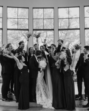 Liana Ramirez Instagram - more… 

photographer: @frannypullenphotography 

•
•
•

wedding planner: @wolferandco / @thejamiewolfer 
florals: @fiftyflowers 
suits: @generationtux 
dresses: @sherrihill 
DJ: @atlastentertaintment 
venue: @canyonwoodridge 
Videographer: @justinruizmedia 
cake: @raynedesserts 
hair & makeup: @sammiezavala @heyhaleybray @makeupartistveronica 
champagne flutes: @elenahonch 
food: @tuscanoitalian 
staffing: @ambianceeventstaffing 
rentals: premiereeventstx