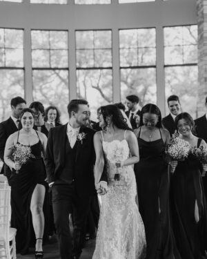Liana Ramirez Instagram - more… 

photographer: @frannypullenphotography 

•
•
•

wedding planner: @wolferandco / @thejamiewolfer 
florals: @fiftyflowers 
suits: @generationtux 
dresses: @sherrihill 
DJ: @atlastentertaintment 
venue: @canyonwoodridge 
Videographer: @justinruizmedia 
cake: @raynedesserts 
hair & makeup: @sammiezavala @heyhaleybray @makeupartistveronica 
champagne flutes: @elenahonch 
food: @tuscanoitalian 
staffing: @ambianceeventstaffing 
rentals: premiereeventstx