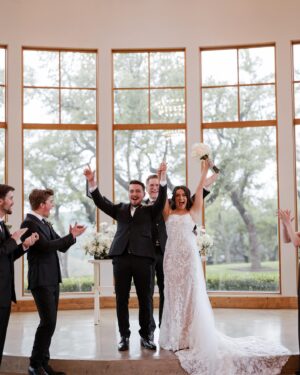 Liana Ramirez Instagram - 04.06.23. 

WE ARE MARRIED!!!!! 

photographer: @frannypullenphotography 

•
•
•

wedding planner: @wolferandco / @thejamiewolfer 
florals: @fiftyflowers 
suits: @generationtux 
dresses: @sherrihill 
DJ: @atlastentertaintment 
venue: @canyonwoodridge 
Videographer: @justinruizmedia 
cake: @raynedesserts 
hair & makeup: @sammiezavala @heyhaleybray @makeupartistveronica 
champagne flutes: @elenahonch 
food: @tuscanoitalian 
staffing: @ambianceeventstaffing 
rentals: @premiereeventstx