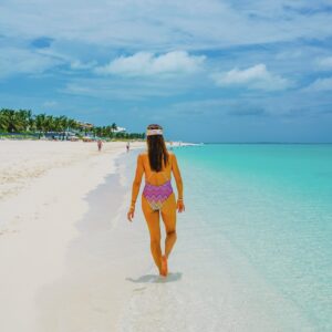 Liberté Chan Instagram - Summer Uniform 🩱

Note: The first time I saw water this blue was when I was 19 years old and my parents took me on a family trip to Tahiti. The color of the water was seared into my mind and I’ve carried that core memory around like a precious treasure, always seeking to visit islands surrounded by that shade of blue. 

Here in Turks and Caicos, I found it again. The water is crystal clear, warm and just as striking. 

Another note: If you’re coming from Miami, the flight is less than 1 1/2 hours. If you’re coming from LA, there’s no direct flight. It takes almost 9  hours to get here. If you’re coming from the West Coast, my advice: stop in Miami for a day or two before coming so you break up the trip 😉

#turksandcaicosbeaches #onepiecebathingsuit #bathingsuitseason #islandstyle #travelcreator #summervacation☀️