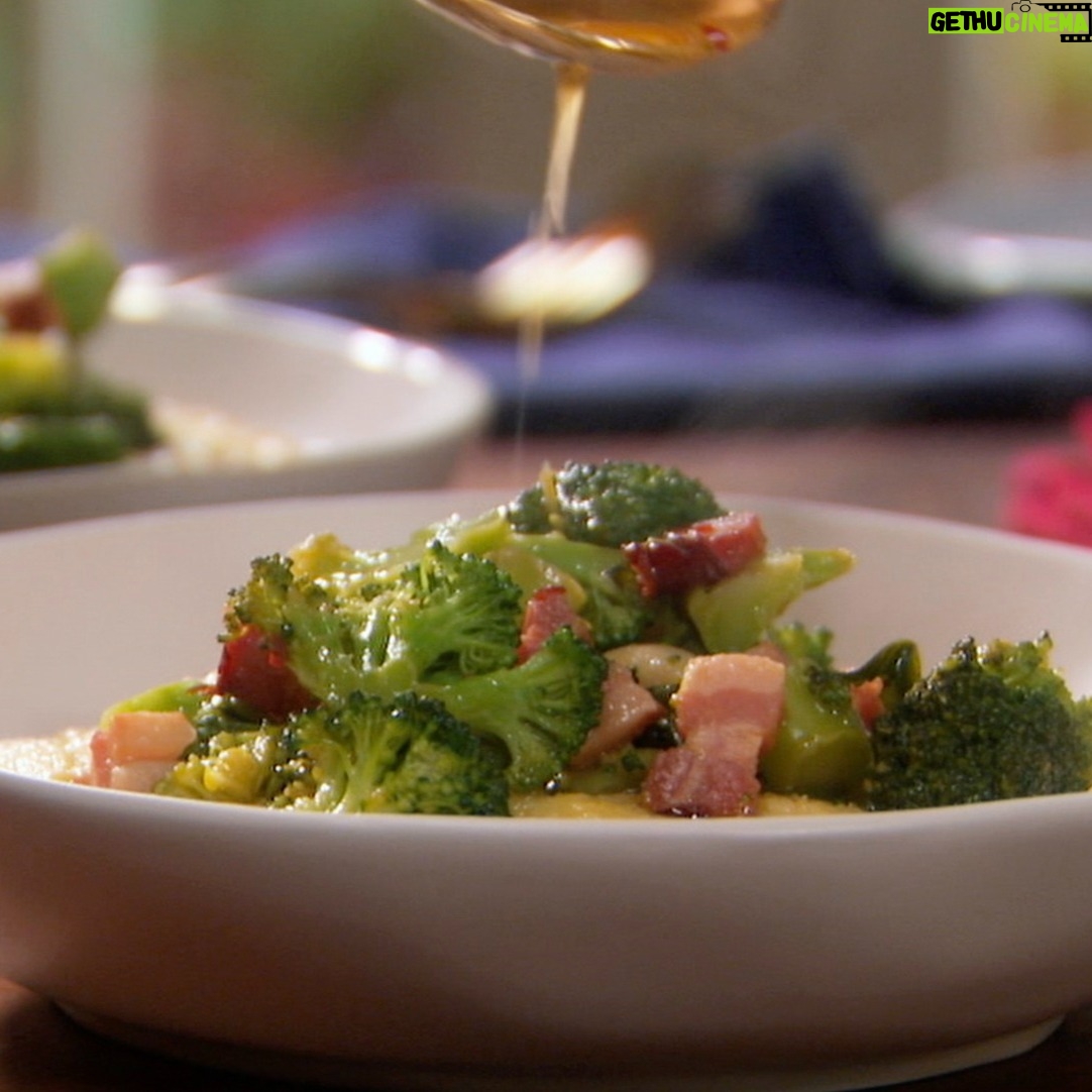 Lidia Bastianich Instagram - Polenta with Broccoli and Bacon. I love Polenta, it's versatile, delicious and goes with everything - I should know I grew up on it! Corn is a food from the New World—it only came to Italy after the discovery of the Americas. But you could never tell the people from Friuli-Venezia Giulia, the region I hail from, that polenta is not Friulian. So much so that the Friulianos are called polentoni, polenta eaters. Join me in my kitchen as I show you how to make one of my favorite variations - video link in my bio. Buon Gusto! . . . . . . #LidiasRecipes #LidiasItaly #LidiasKitchen #LidiaBastianich #ItalianFood #25YearsofLidia #FromLidiasTableToYours